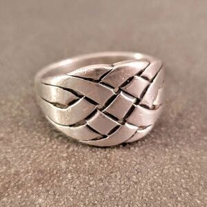 Retired James Avery Sterling Wide Woven Ring